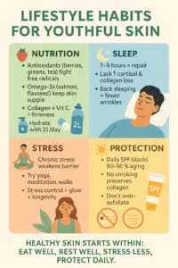 lifestyle habits for youthful skin